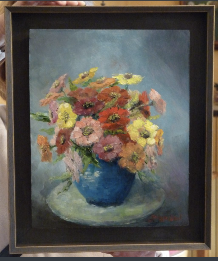 LE BOUQUET DE PENSEES APRES CADRE